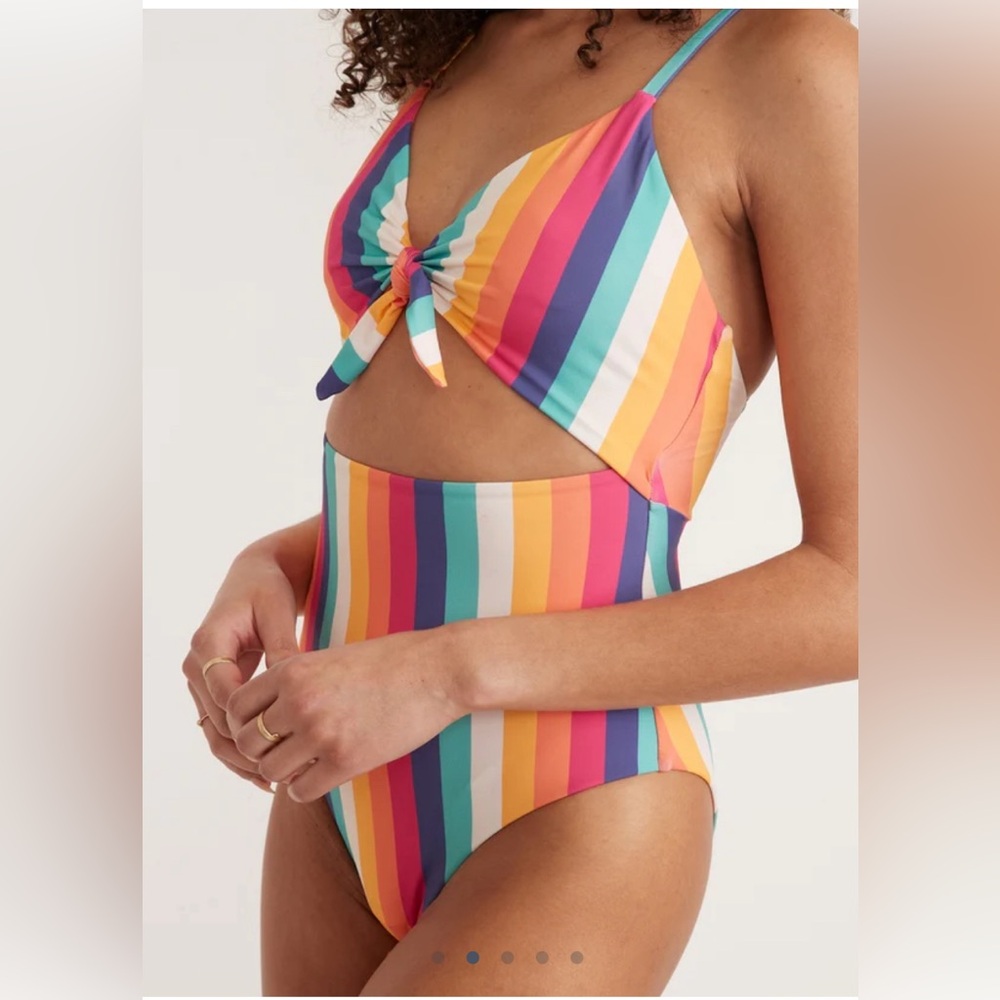Havana Tie Front One Piece size small